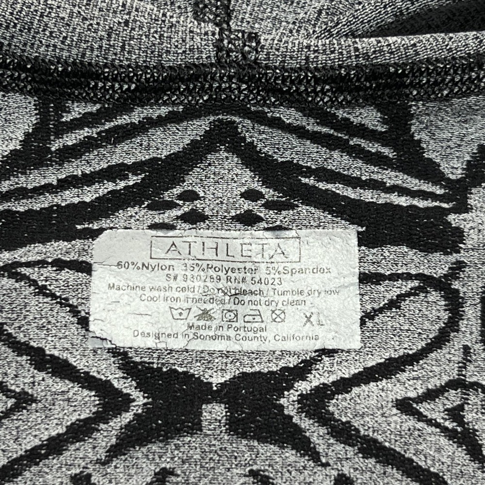 Athleta Hoodie Womens XL Gray 1/4 Zip Lightweight Pinstripe Knit Pullover - Picture 6 of 9